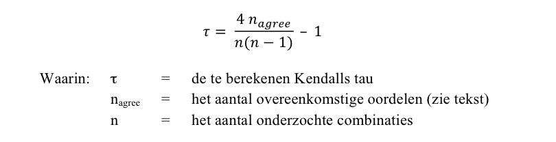 Tweede alternatieve formule voor Kendalls tau